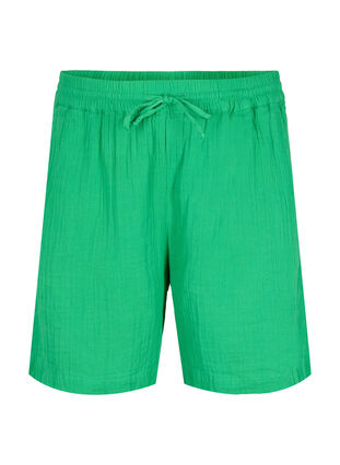 Short en mousseline de coton avec poches, Jolly Green, Packshot image number 0