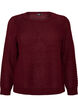Gebreide blouse met een opengewerkt structuurpatroon, Rood, Packshot image number 0