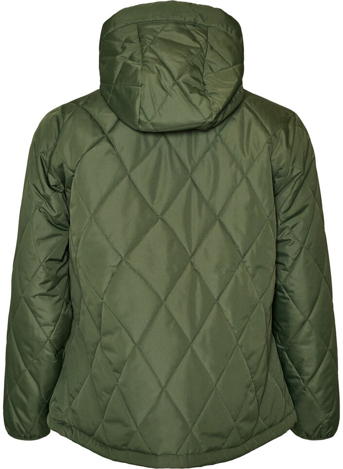 Veste l&eacute;g&egrave;rement matelass&eacute;e en losange, Vert, Packshot
