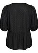 Viscose blouse met een stippenstructuur en V-hals, Zwart, Packshot image number 1