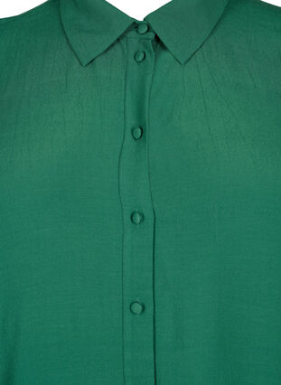 Viscose shirt met 3/4 mouwen en borduurdetails, Hunter Green, Packshot image number 2