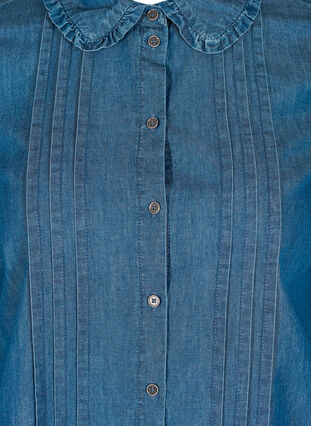 Robe en jean à volants et pli, Blue denim, Packshot image number 2