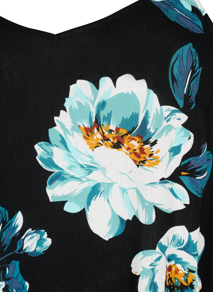 Mouwloze top in viscose, Black Big Flower, Packshot image number 2