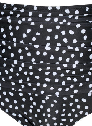 Bas de bikini taille extra haute avec imprimé, Black White Dot, Packshot image number 2