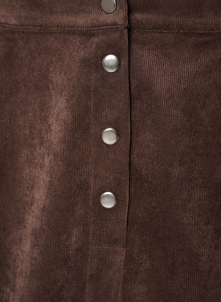 Korte corduroy rok met drukknopen, Bruin, Packshot image number 2