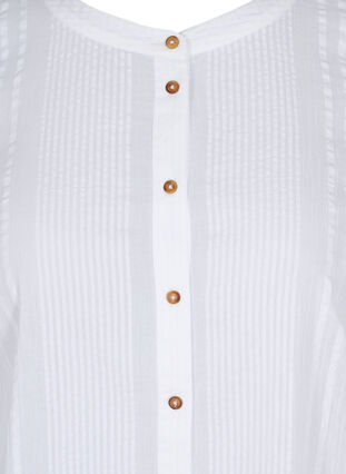 Katoenen hemdjurk met 3/4 mouwen, Bright White, Packshot image number 2