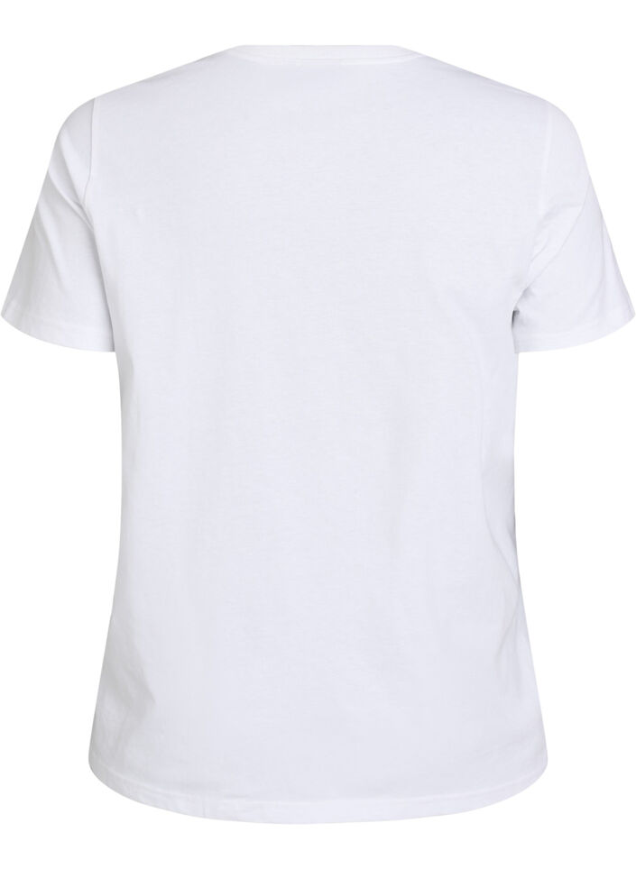 T-shirt en coton bio avec imprim&eacute; agrumes, Blanc, Packshot image number 1