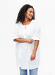 Tuniek met 3/4 mouwen van katoenmix en linnen, Off-White, Model image number 0
