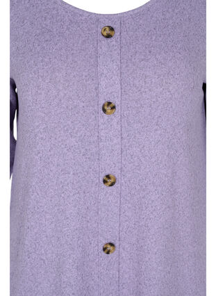 Blouse à boutons et manches 3/4, Purple Melange, Packshot image number 2