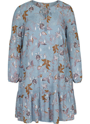 Robe à fleurs manches longues, Light Blue AOP, Packshot image number 0