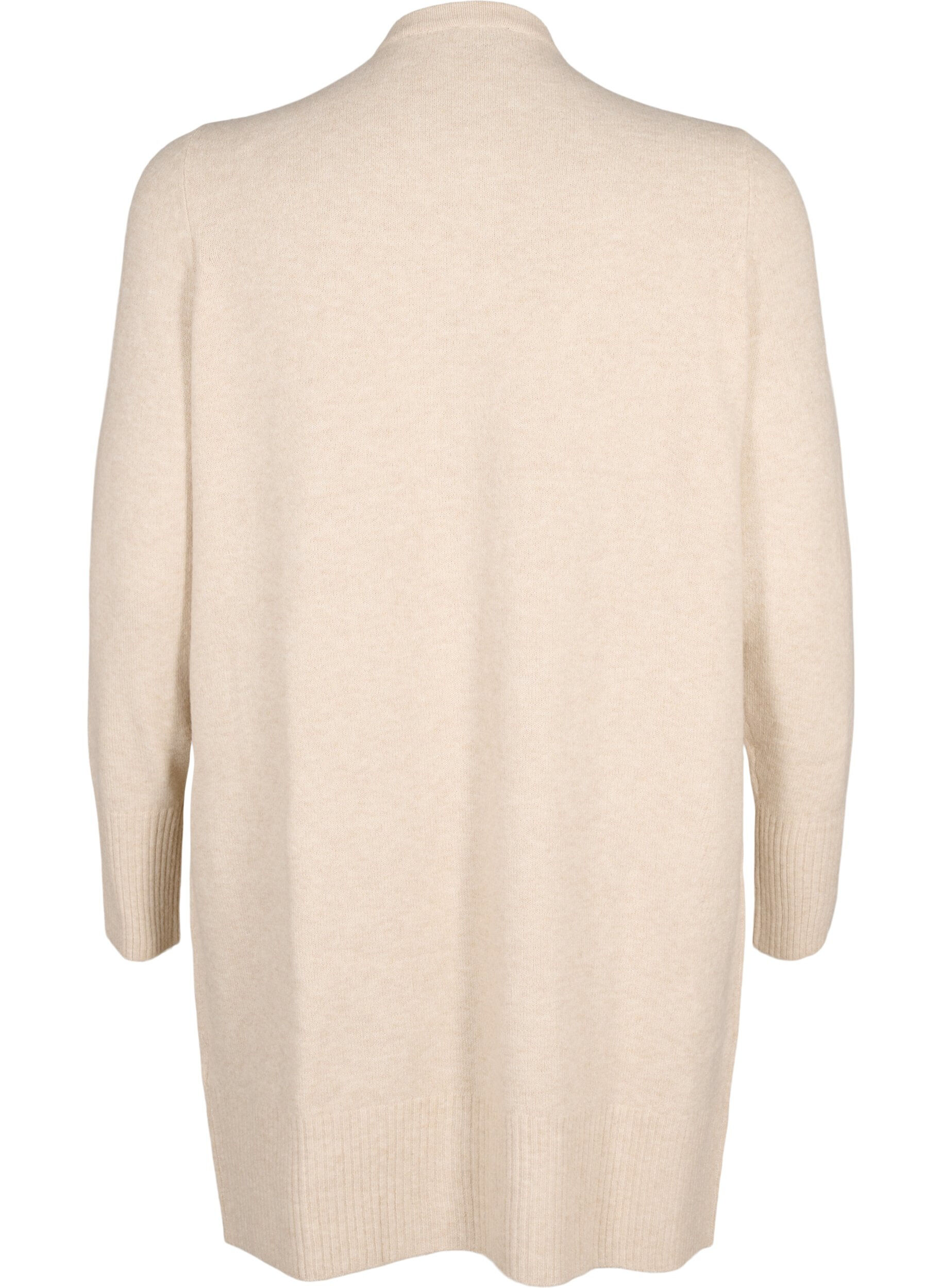 ZizziGeribd gebreid vest met zakken, Beige, Packshot image number 1