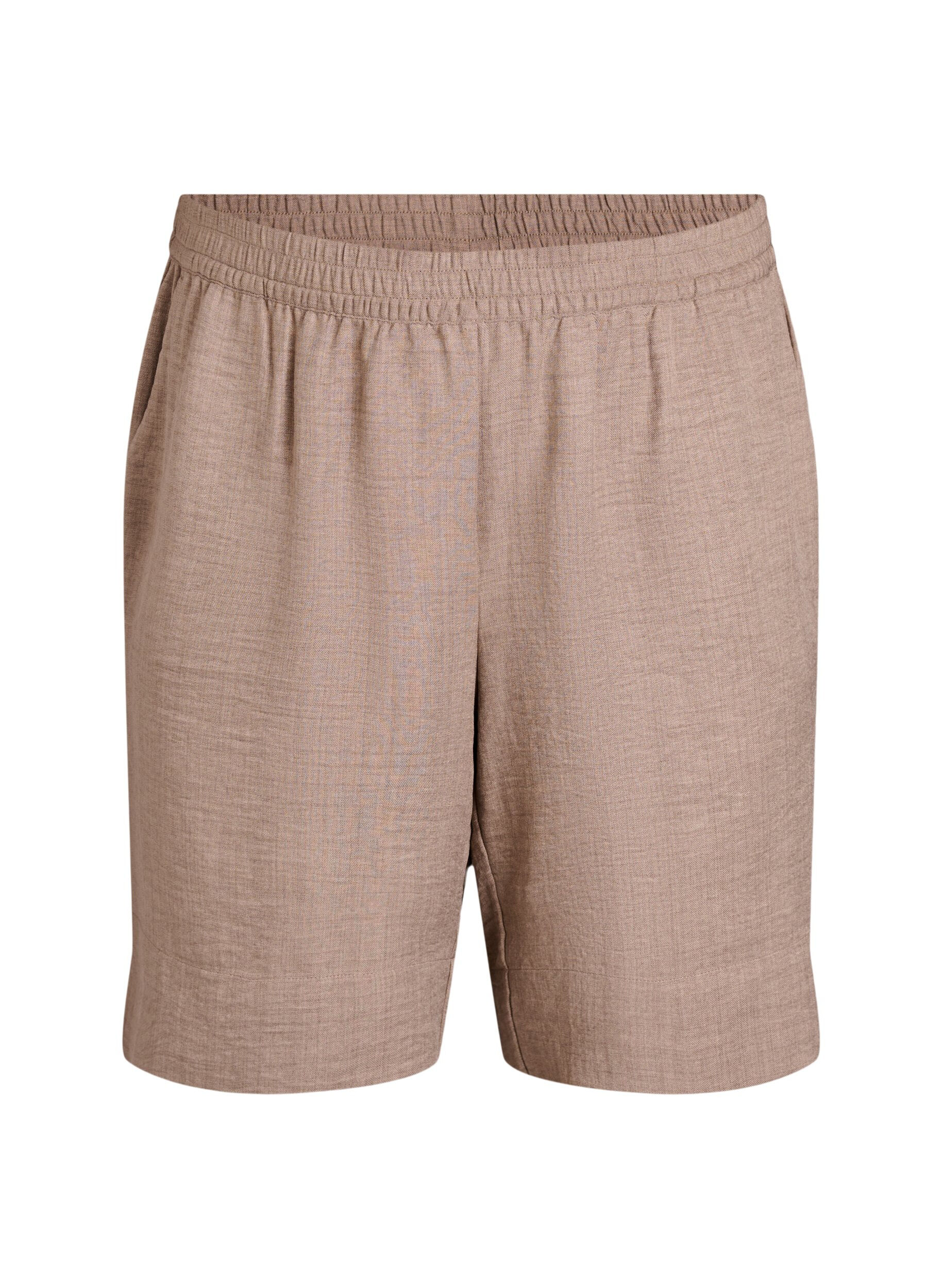 Zizzi Short avec poches et taille haute, Marron, Packshot image number 0