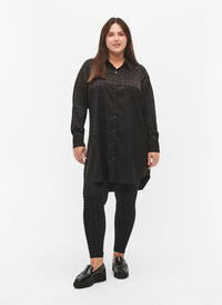 Naadloze legging in pied-de-poule patroon, Black w. Dark Grey, Model