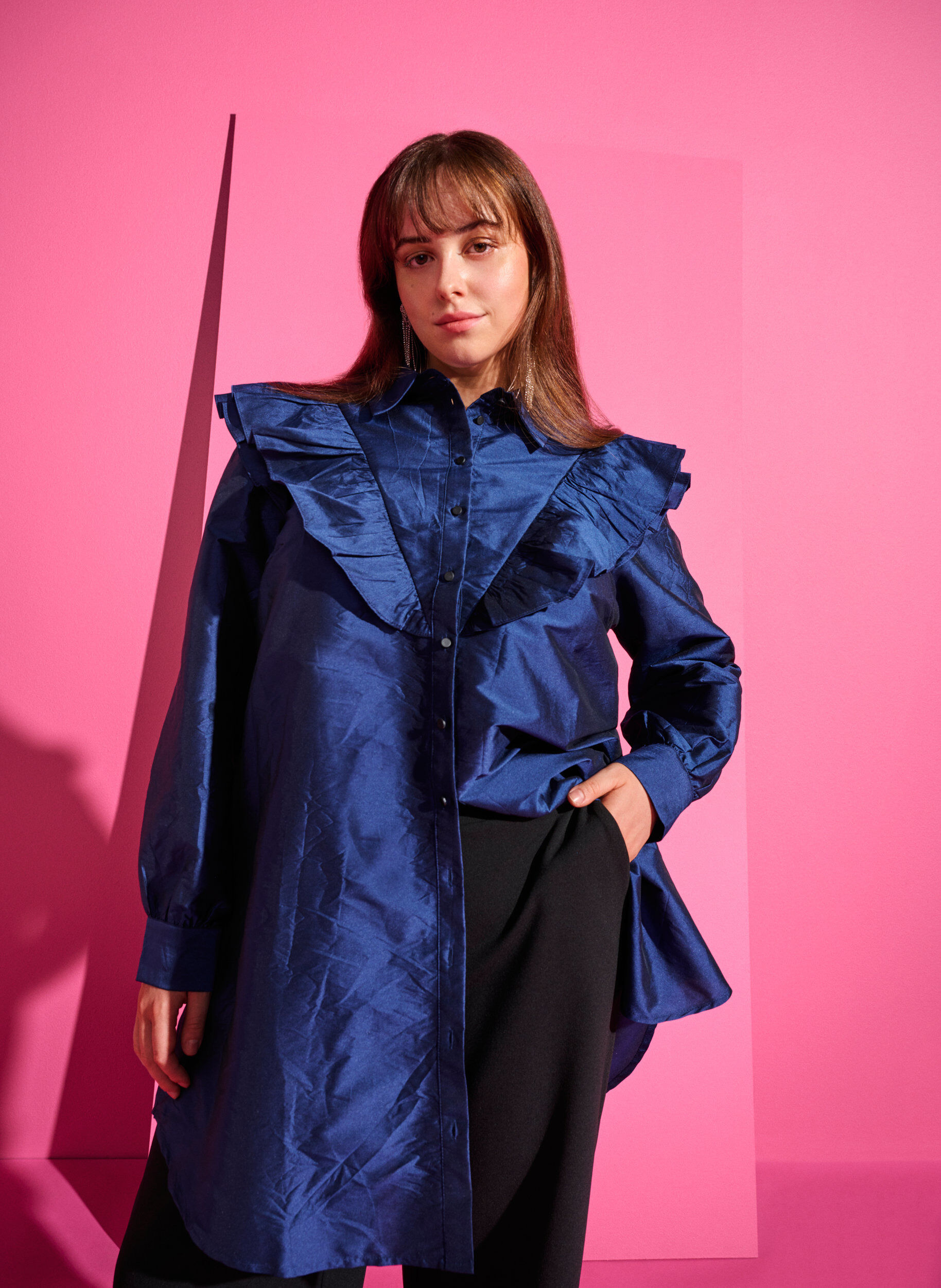 ZizziEffen overhemd met lintdetail, Titan, Image image number 0