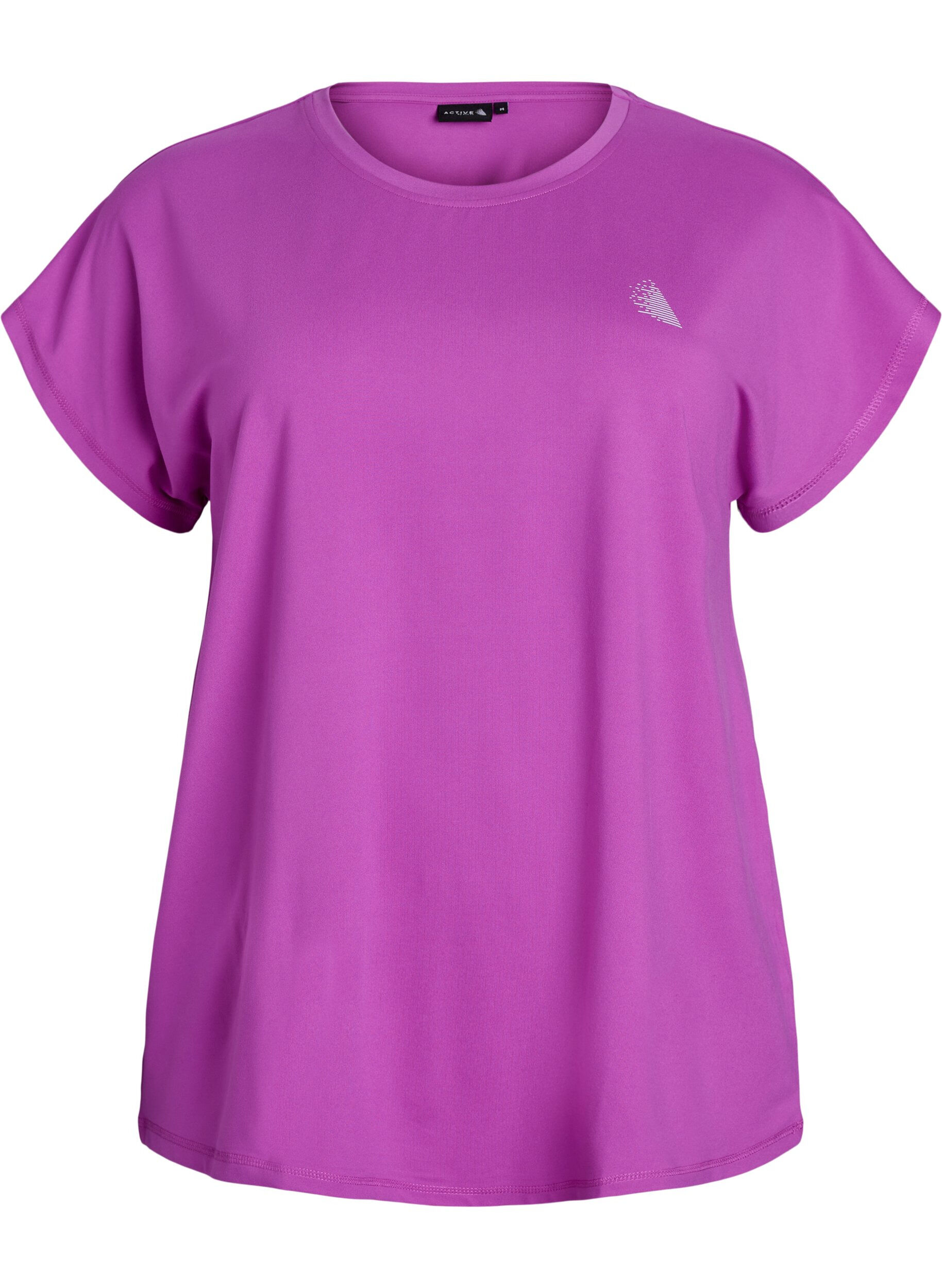 ZizziEffen gekleurd trainingsshirt, Paars, Packshot image number 0