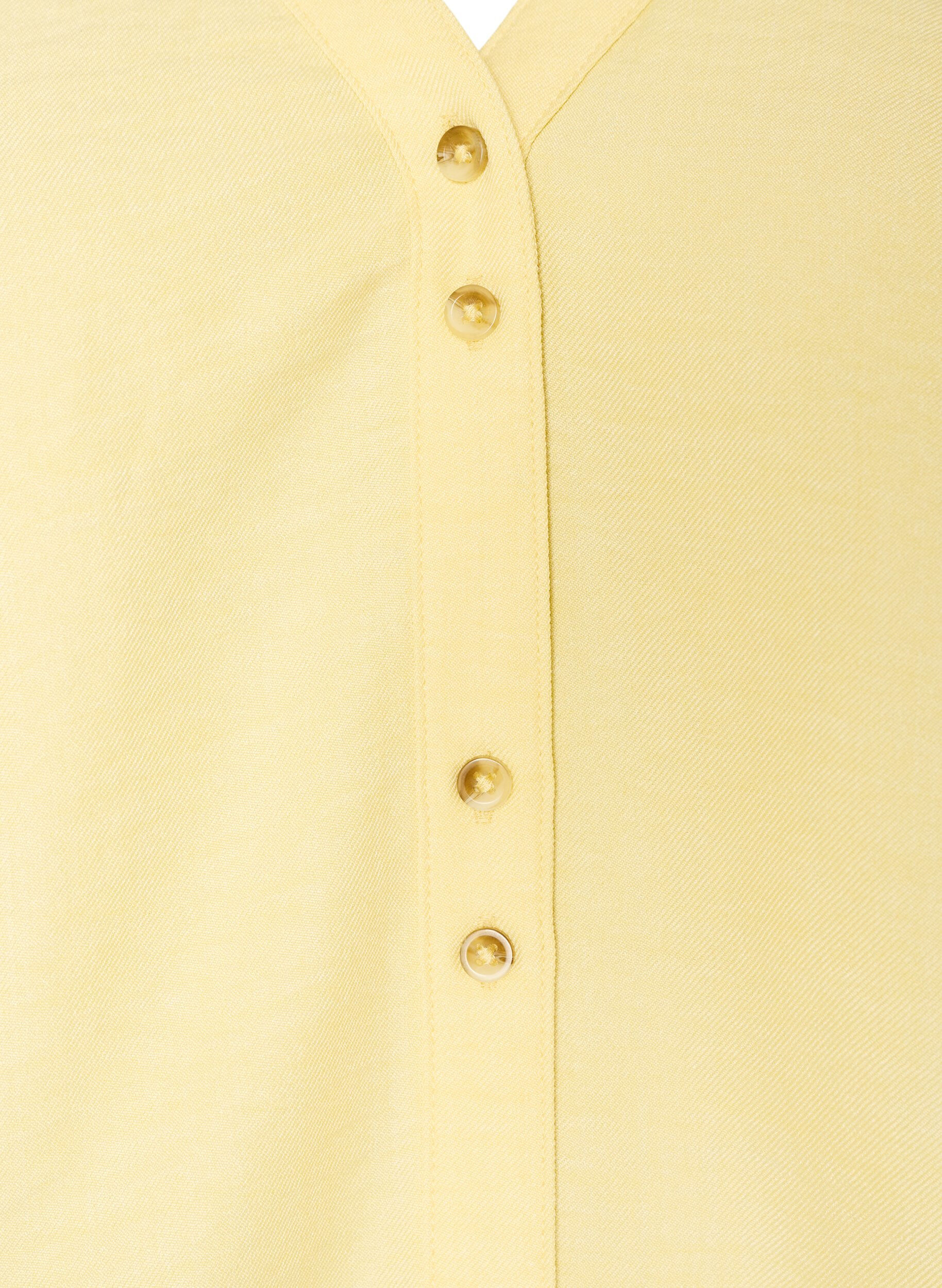 ZizziChemisier &agrave; col en V et manches courtes, Jaune clair, Packshot image number 2