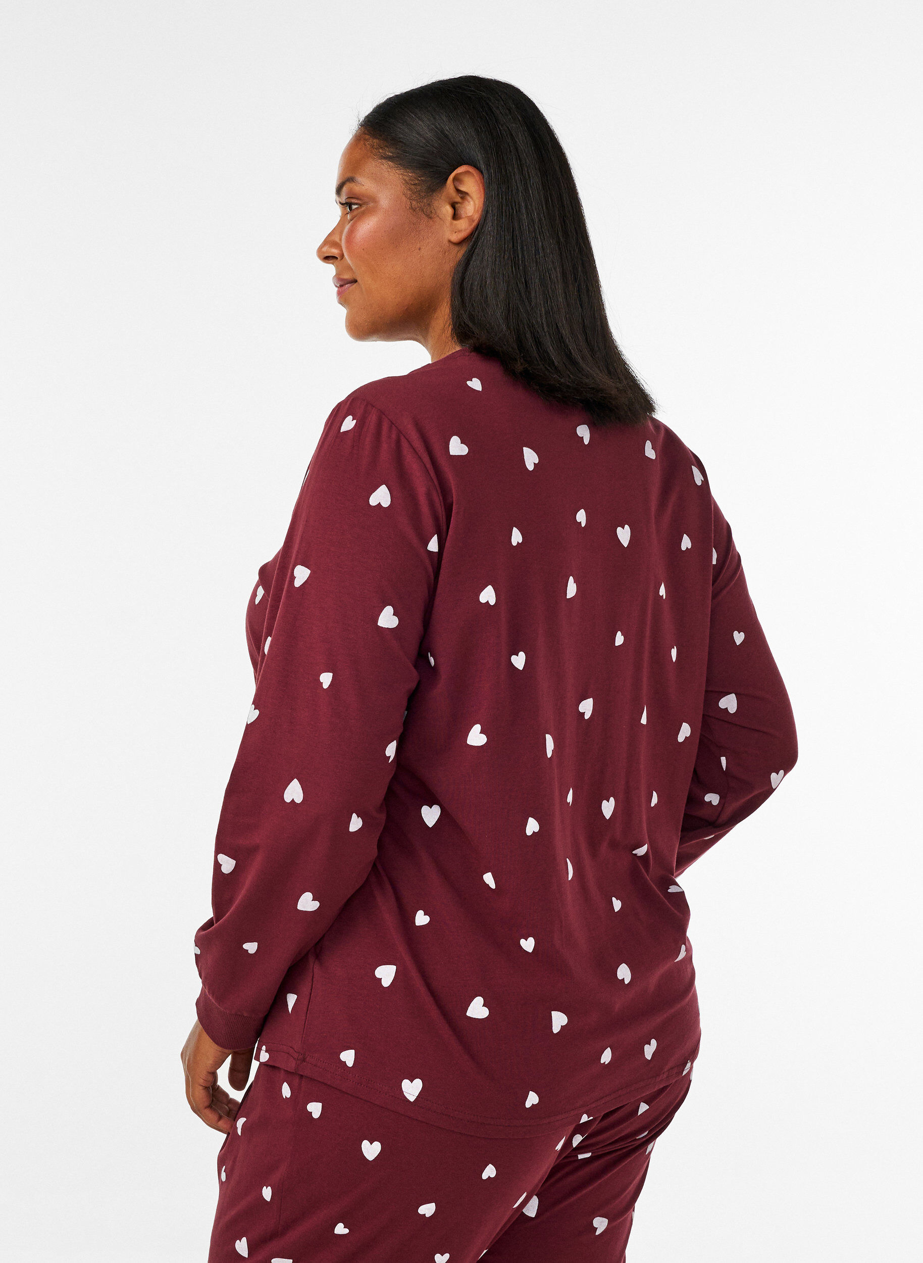 ZizziNachtblouse met een print, Rood, Model image number 2
