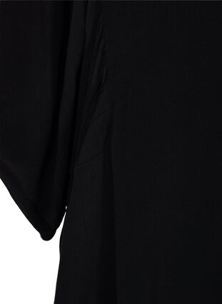 Viscose tuniek met decoratieve 3/4 mouwen, Black, Packshot image number 3