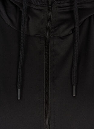 Cardigan long à capuche avec fermeture éclair, Black, Packshot image number 2