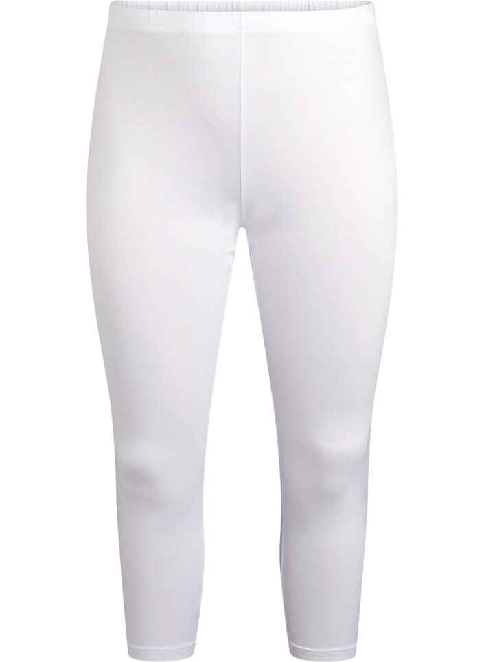 Basic 3/4 legging in viscose, Wit, Packshot image number 0