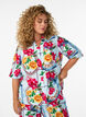 Shirtblouse met mouwen tot aan de ellebogen en kleurrijke print, Blauw, Model image number 0