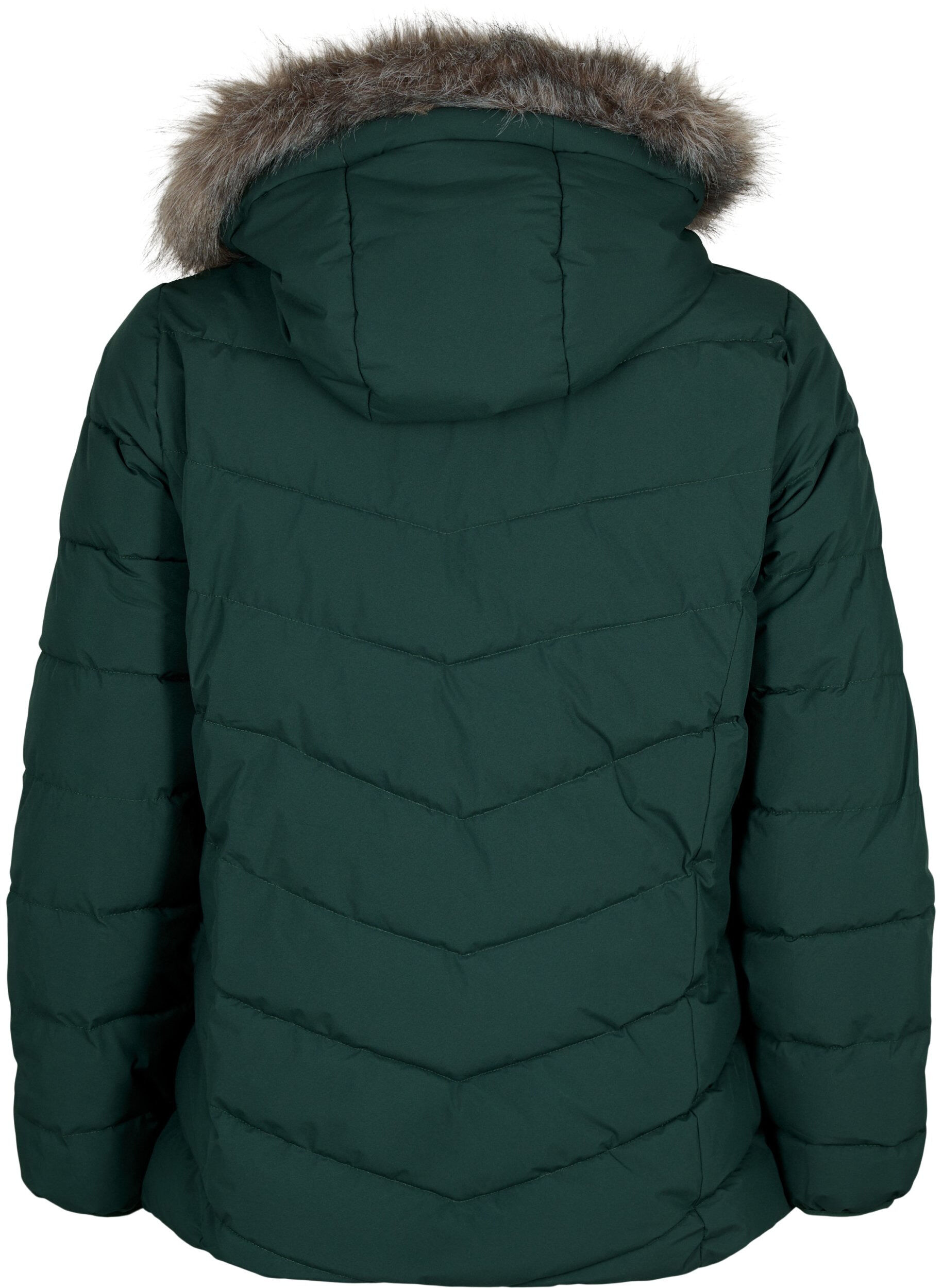 Zizzi Veste courte &agrave; capuche, Vert fonc&eacute;, Packshot image number 1