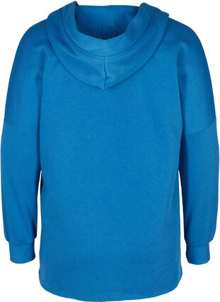 Sweatshirt met capuchon en split, Daphne Blue, Packshot image number 1