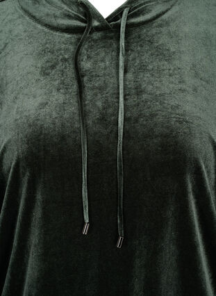 Sweatshirt in velours met capuchon en zak, Forest Night, Packshot image number 2