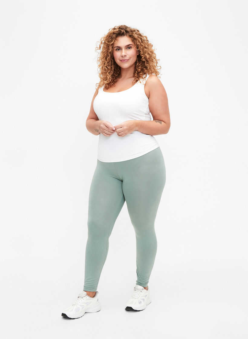 Leggings basiques en viscose, Vert, Model image number 1