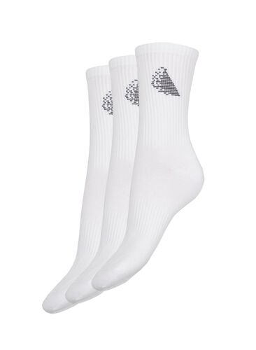 3 paires de chaussettes de sport, White/Black Logo, Packshot image number 0
