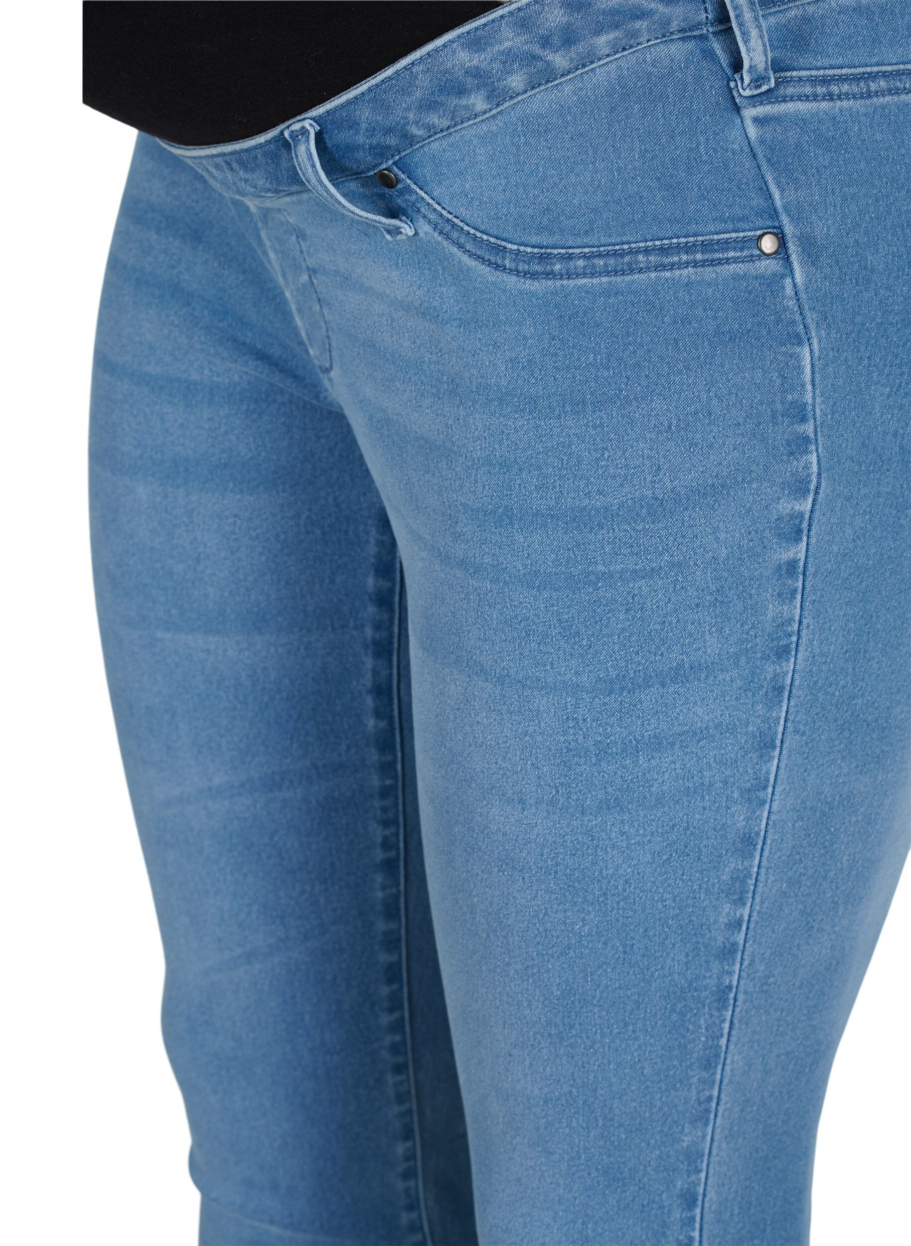 ZizziZwangerschapsjegging van katoenmix, Light blue denim, Packshot image number 2