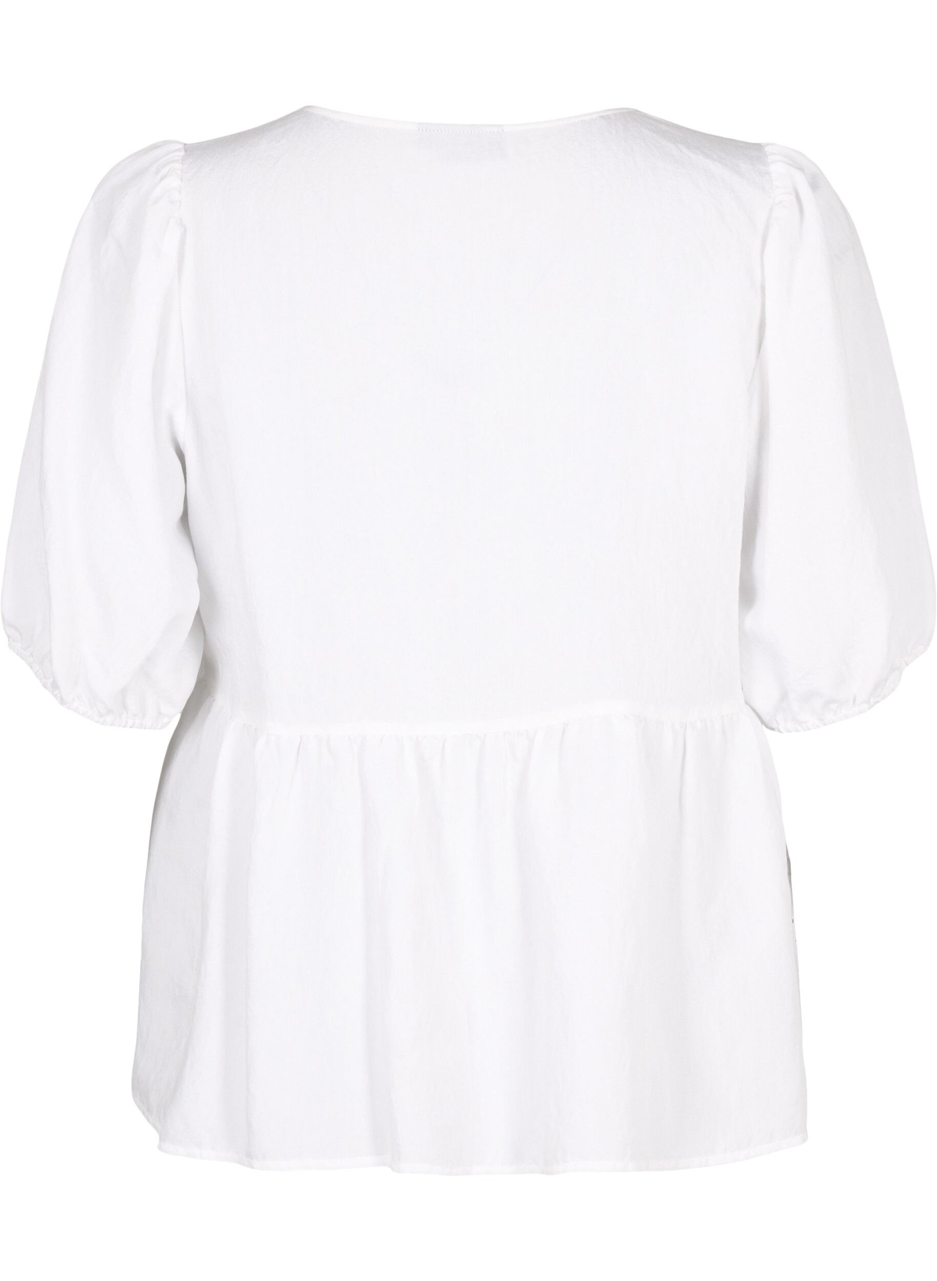 ZizziViscose blouse met anglaise borduursel, Bright White, Packshot image number 1