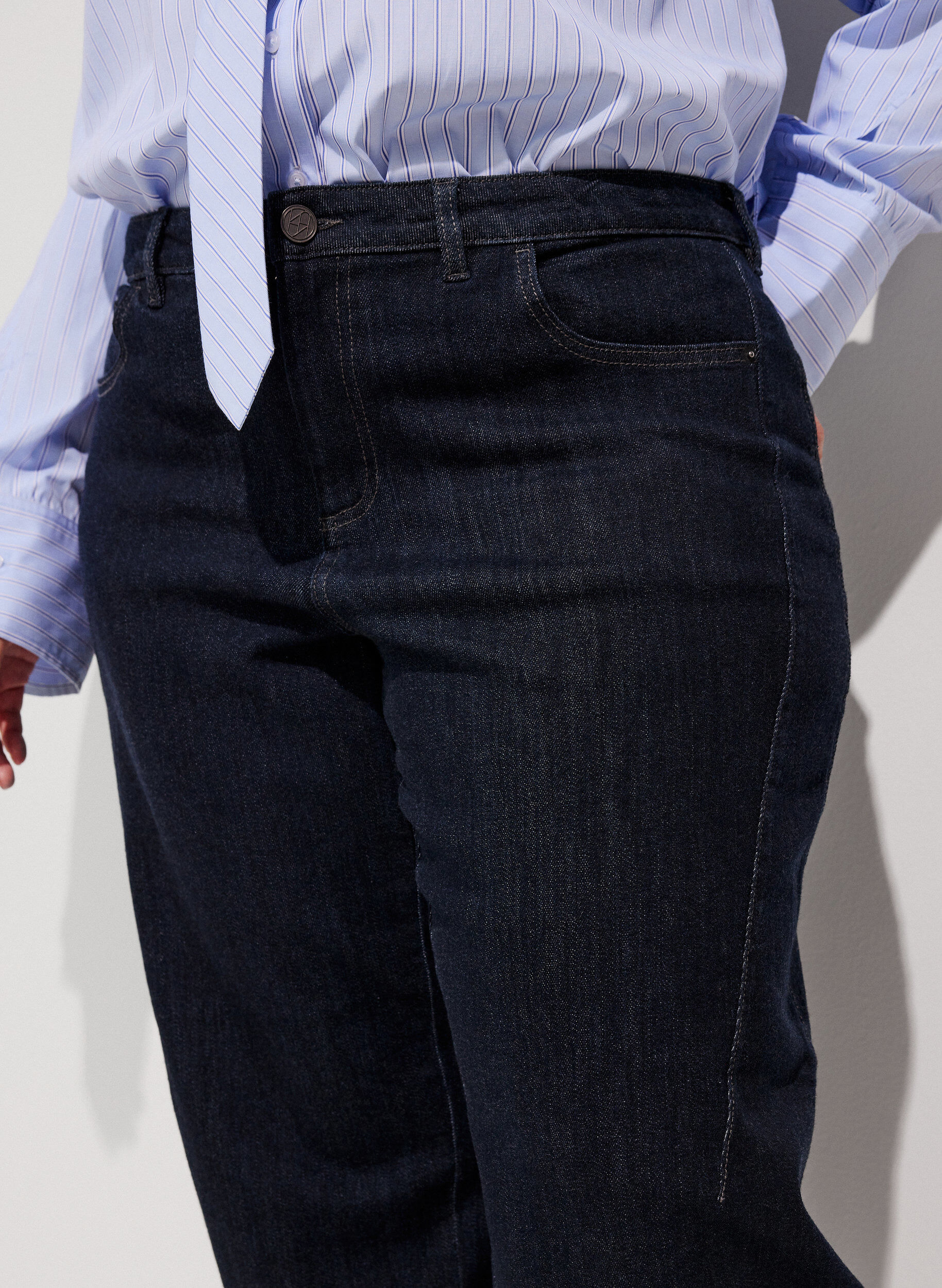 ZizziBarrel fit jeans met high waist, Blauw, Model image number 2