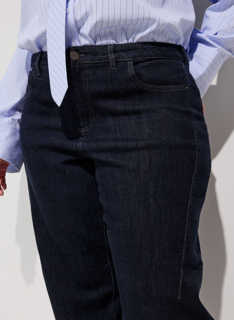 Barrel fit jeans met high waist, Blauw, Model image number 2
