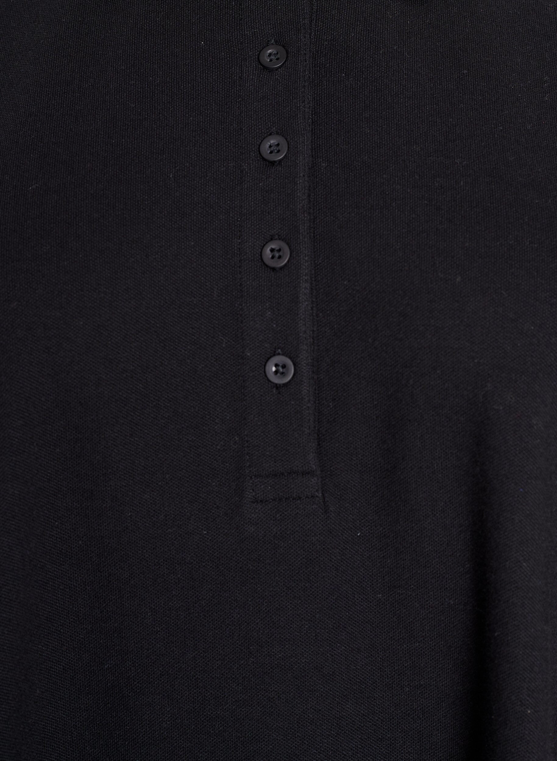 Zizzi Robe polo courte en trap&egrave;ze, Noir, Packshot image number 2