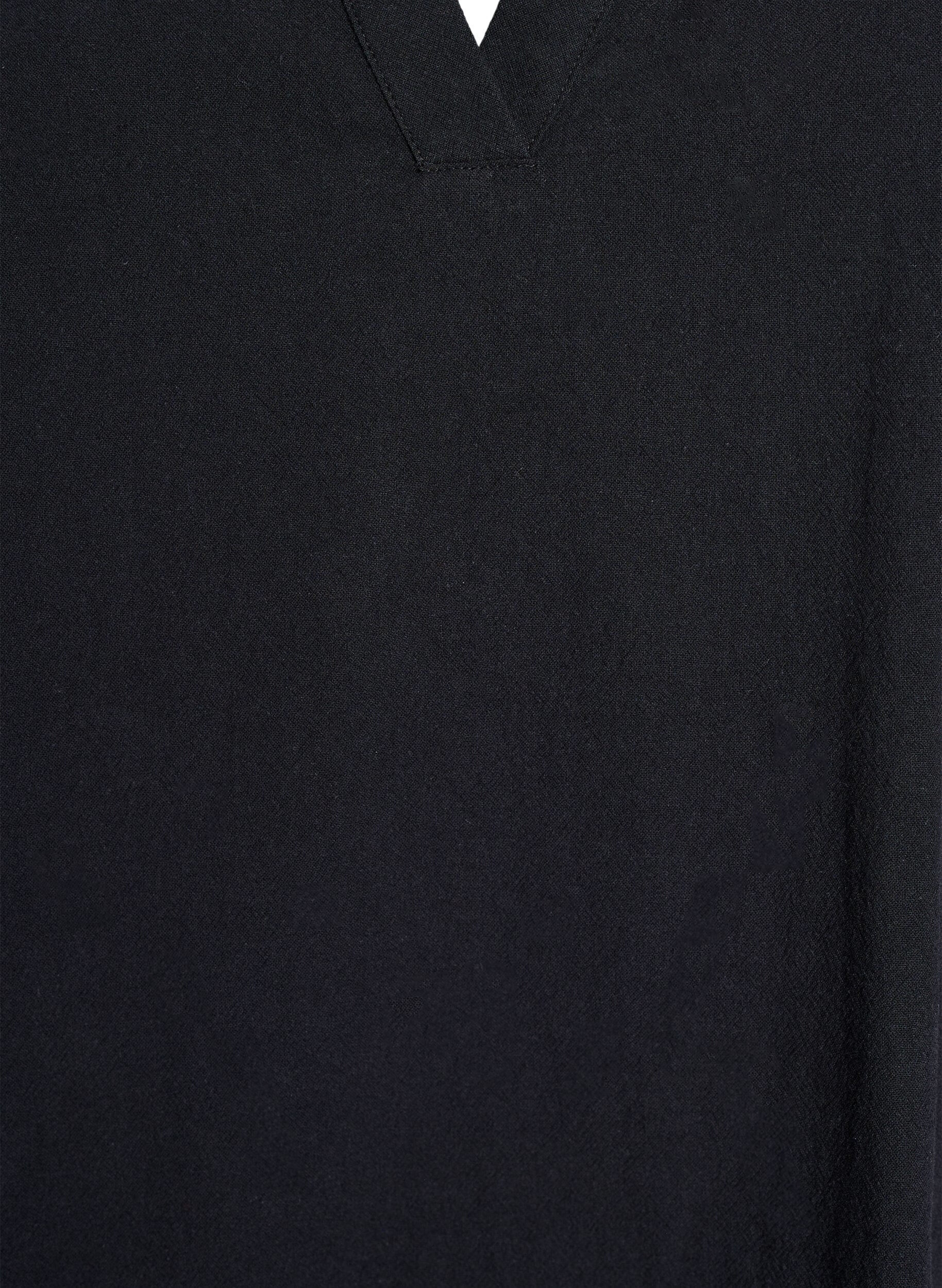 Zizzi Tunique avec col en V et volants, Noir, Packshot image number 2