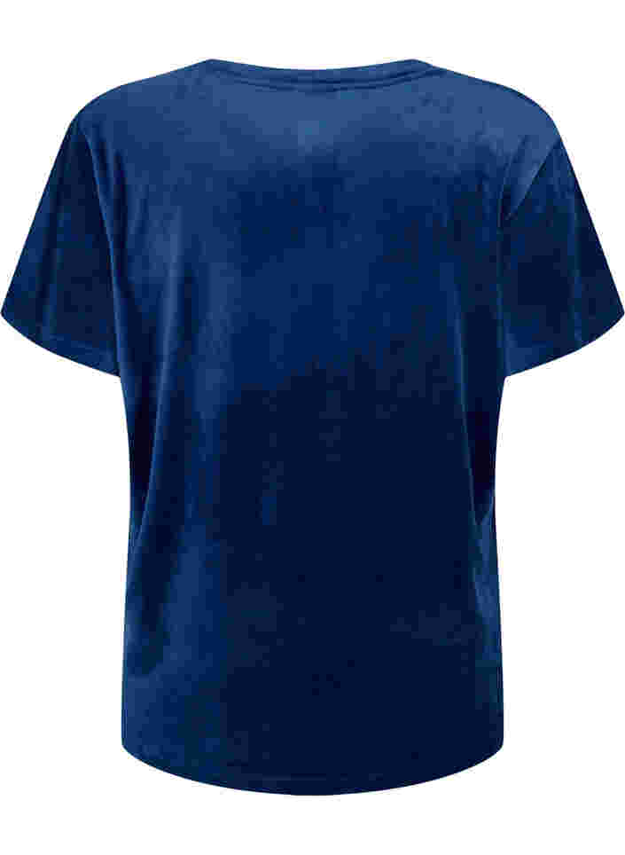 T-shirt en velours, Insignia Blue, Packshot image number 1