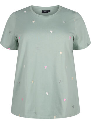 T-shirt en coton biologique avec des cœurs, Chinois G. Love Emb., Packshot image number 0