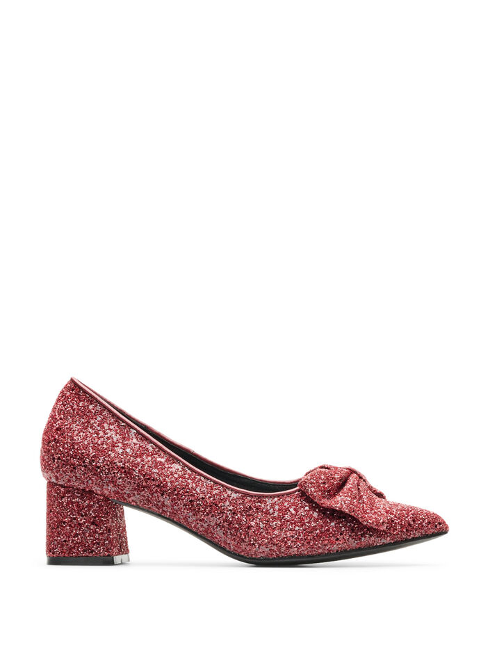 Escarpin &agrave; paillettes avec n&oelig;ud, Bordeaux, Packshot image number 0