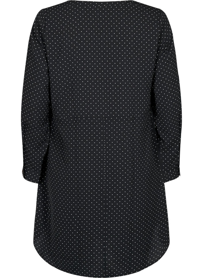Robe imprimée avec cordon à la taille, Black Dot, Packshot image number 1