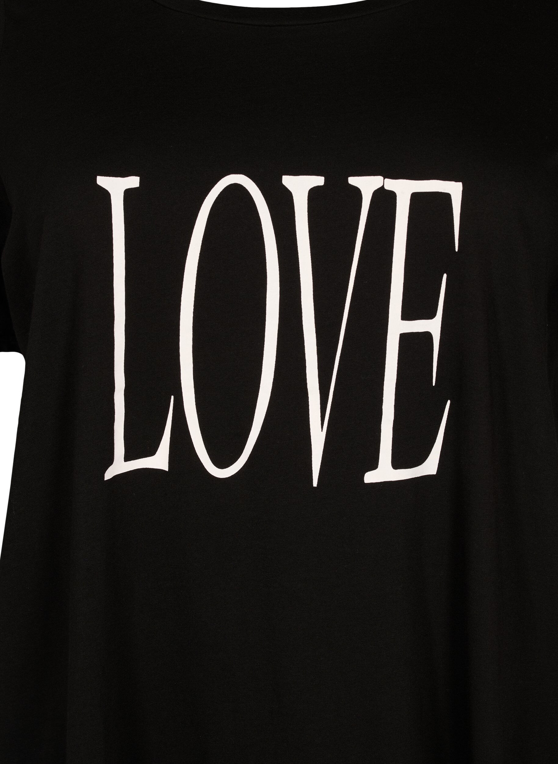 ZizziOversized t-shirt met print, Black W. Love, Packshot image number 2