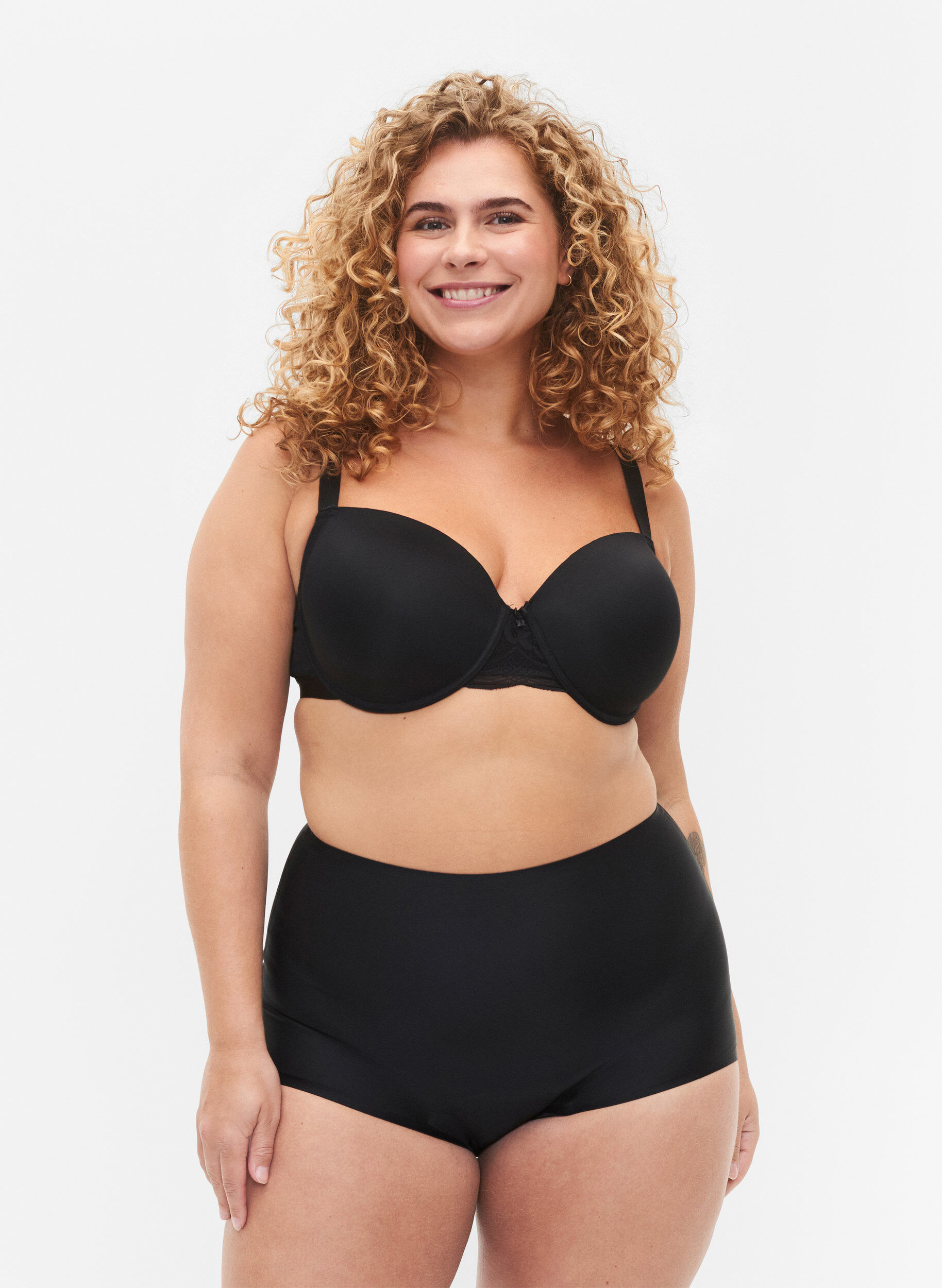 Zizzi Culotte menstruelle avec taille super haute, Black, Model image number 0