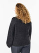 Gebreide blouse met bergkristallen en een hoge halslijn, Dark Grey Melange, Model image number 1