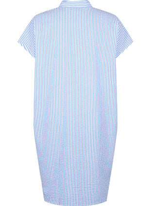 Lang gestreept katoenen overhemd, Light Blue Stripe, Packshot image number 1