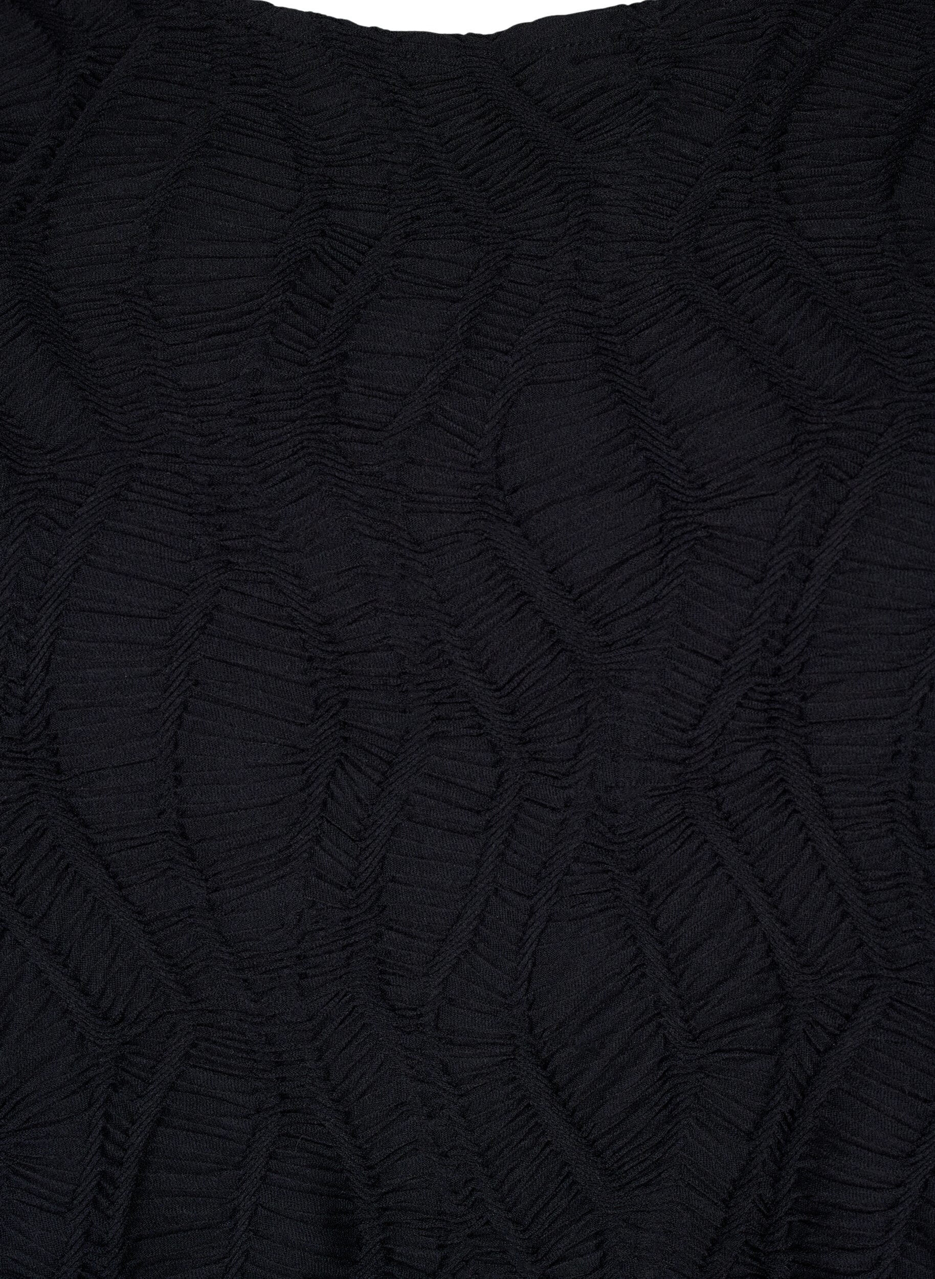 ZizziBlouse met structuur en korte mouwen, Black, Packshot image number 2
