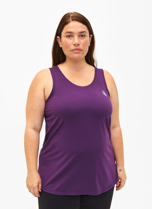 T-shirt de sport à col rond, Purple Pennant, Model image number 0