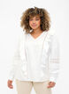 Blouse met ruffels en veters, Wit, Model image number 0
