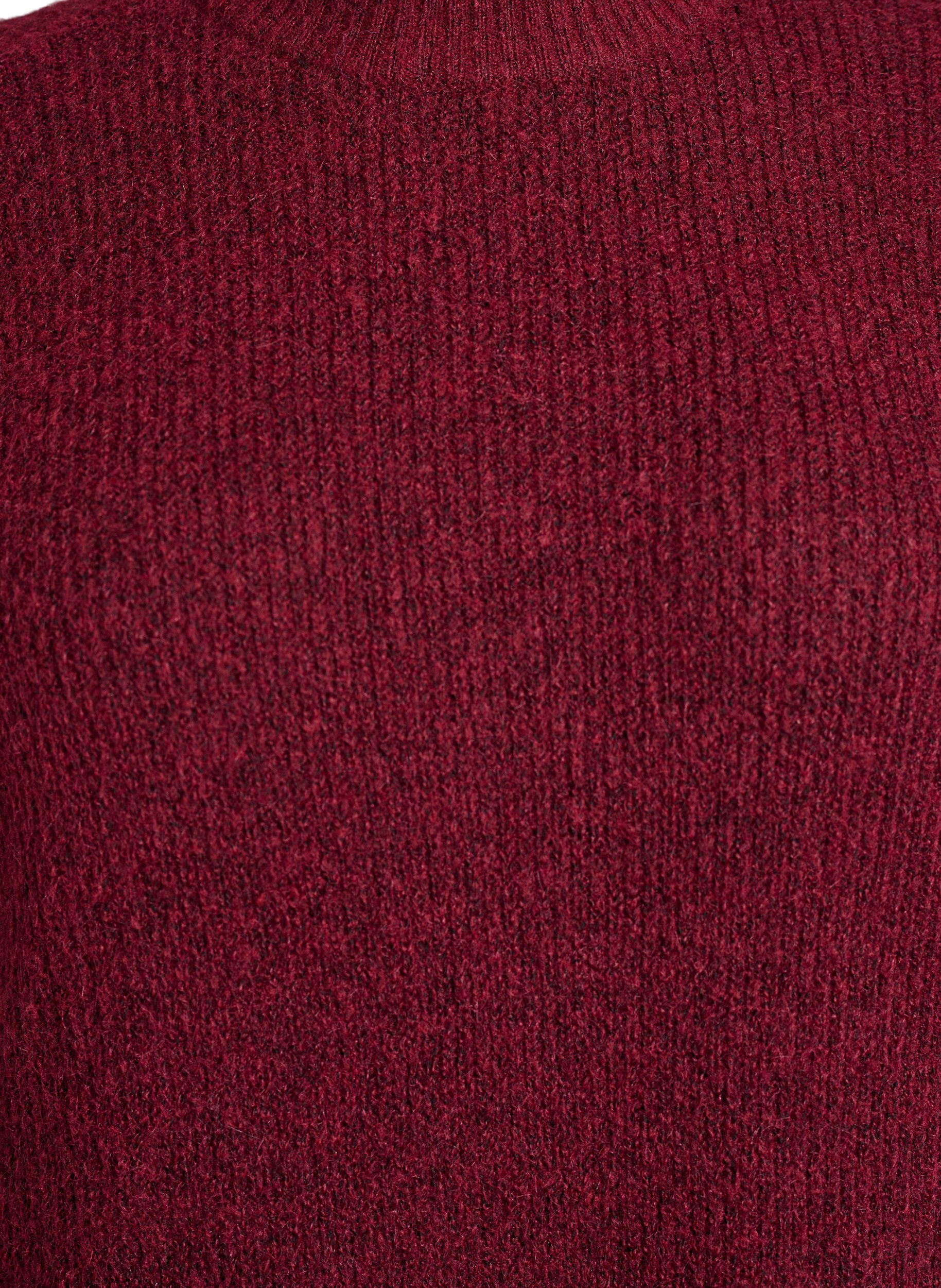 ZizziLange gebreide jurk met hoge hals, Rood, Packshot image number 2