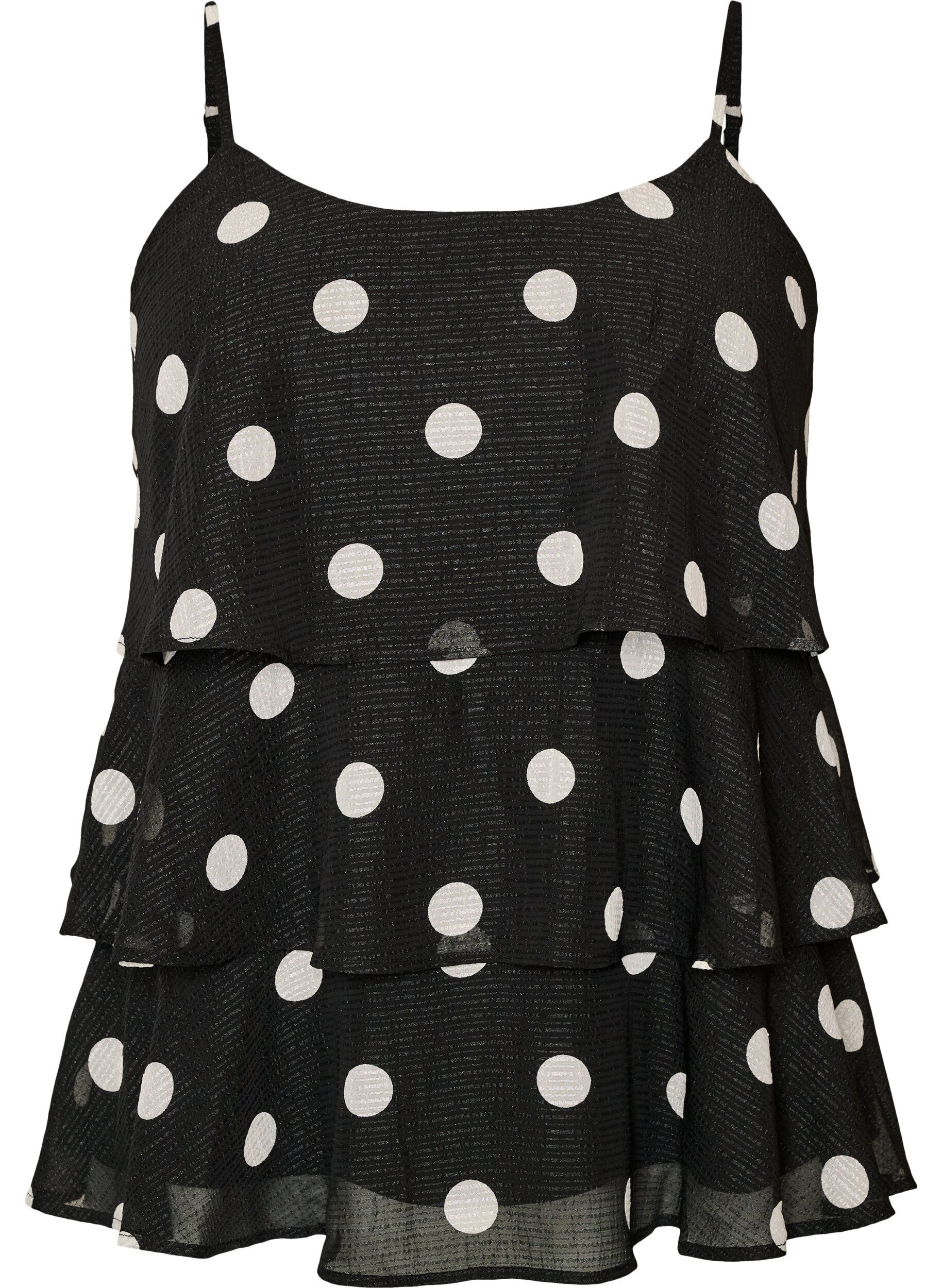 Top superpos&eacute; avec volants et fines bretelles