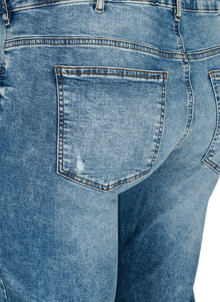 Emily jeans met normale taille en destroy, Blue denim, Packshot image number 3